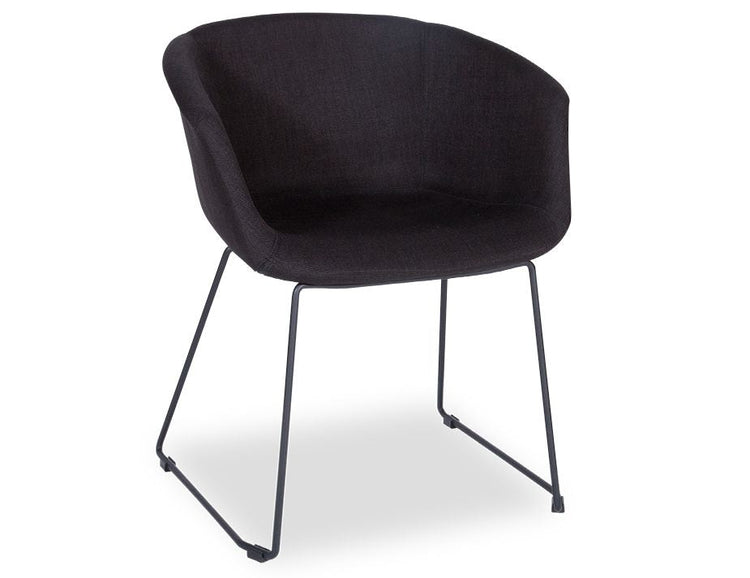Lonsdale Armchair -  Black Sled - Black Linen Pad