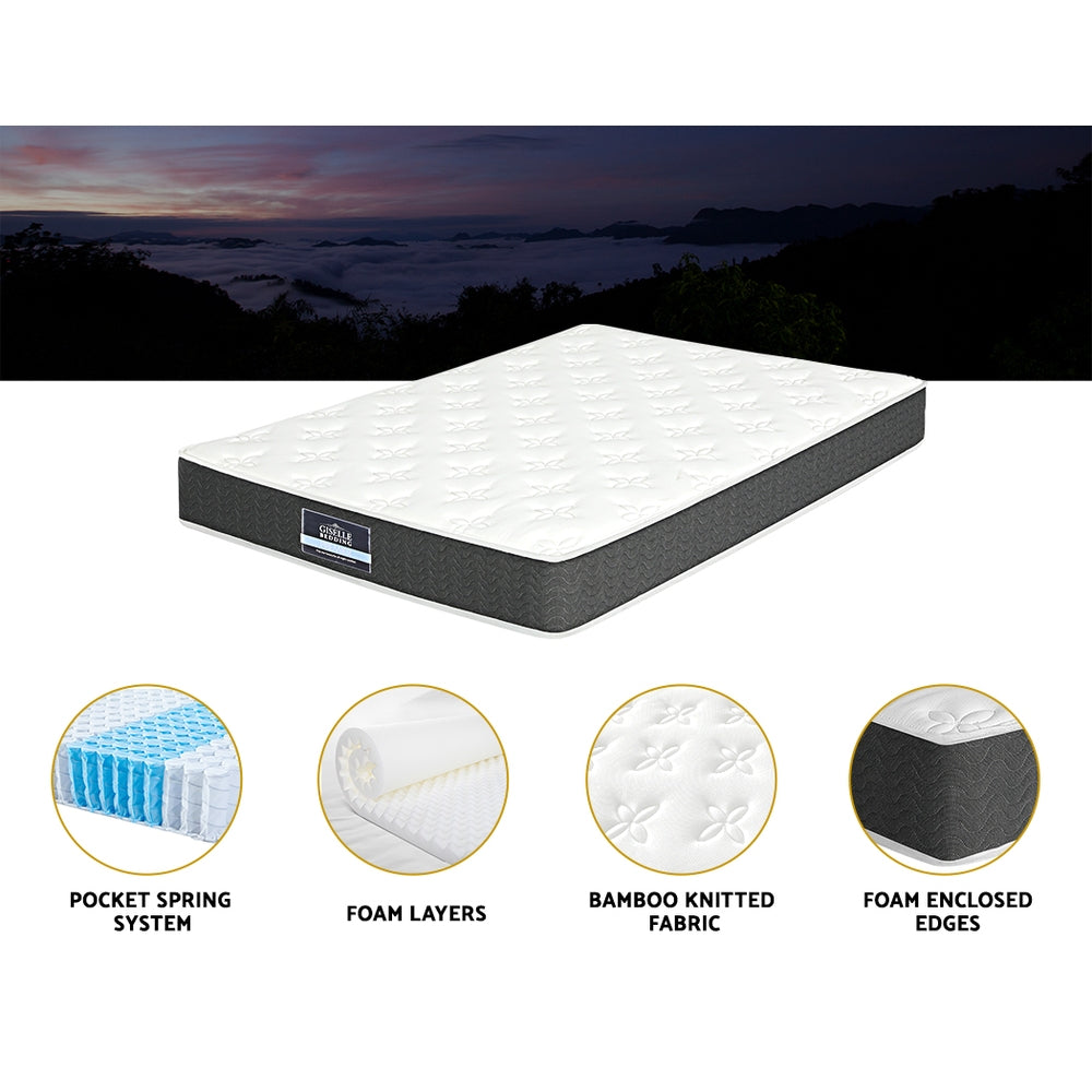 Giselle Bedding 18cm Mattress Medium Soft w/Pillows Double