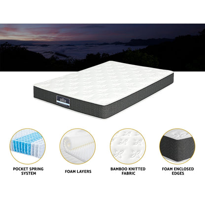 Giselle Bedding 18cm Mattress Medium Soft w/Pillows Double