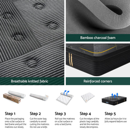 35cm Giselle Mattress Queen Bed Bamboo Pocket Firm Foam