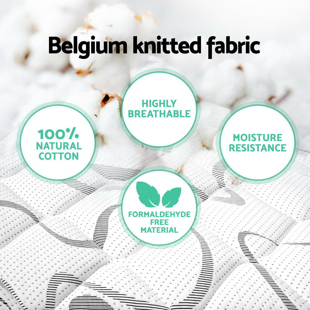 Giselle Bedding Mykonos Euro Top Pocket Spring Mattress 30cm Thick Double