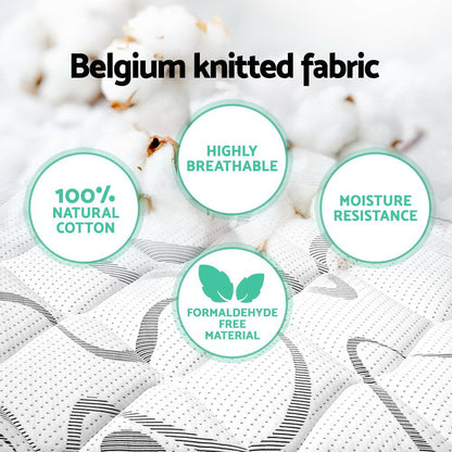 Giselle Bedding Mykonos Euro Top Pocket Spring Mattress 30cm Thick Double