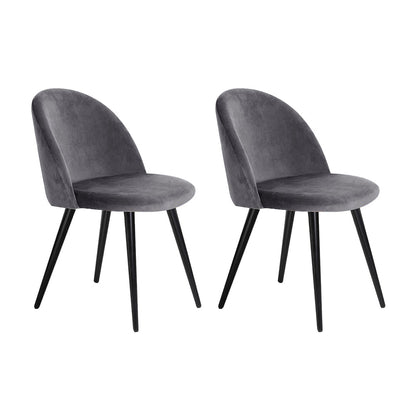 Artiss Velvet Modern Dining Chair - Dark Grey