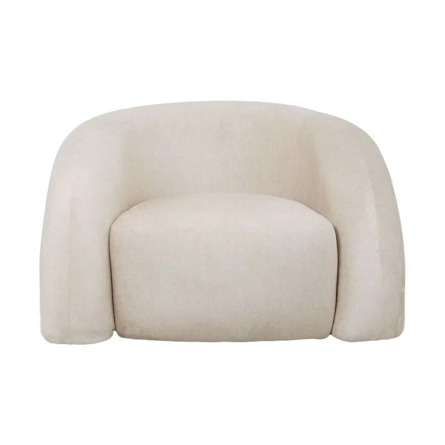 Leisure Sponge Plush Fabric Chair - Natural