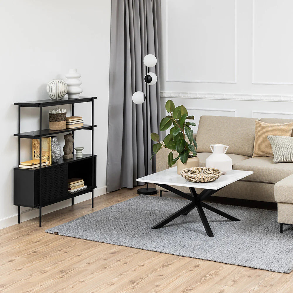 Manrek 94cm Wooden Display Unit - Black