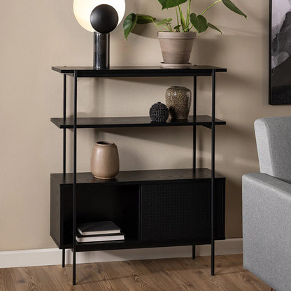 Manrek 94cm Wooden Display Unit - Black