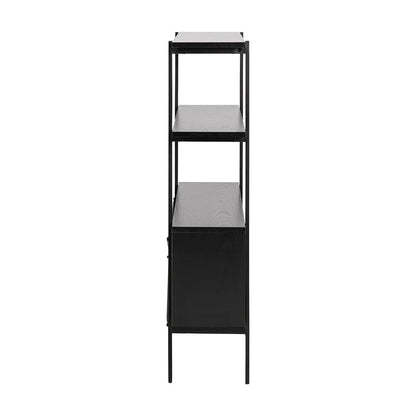 Manrek 94cm Wooden Display Unit - Black
