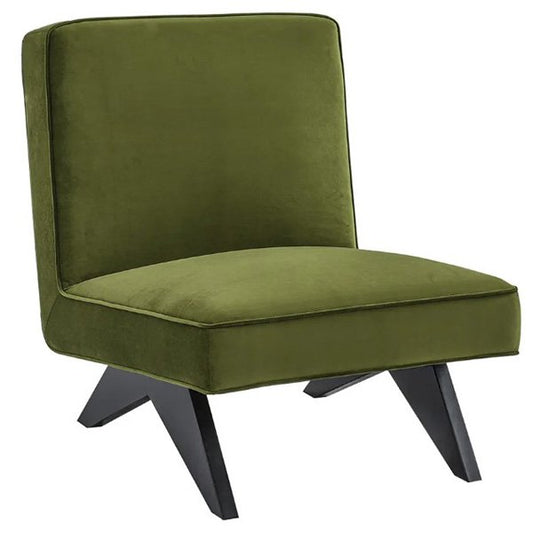 Martyn Slipper Chair - Olive Velvet