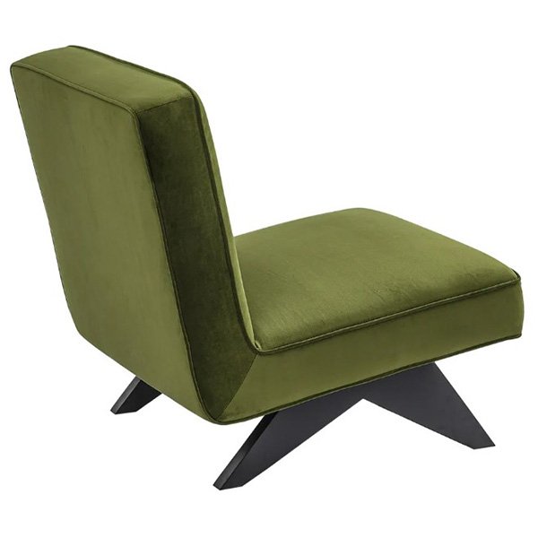 Martyn Slipper Chair - Olive Velvet