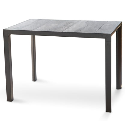 Memphis 1.4m Ceramic Wood Look Outdoor Bar Table - Charcoal