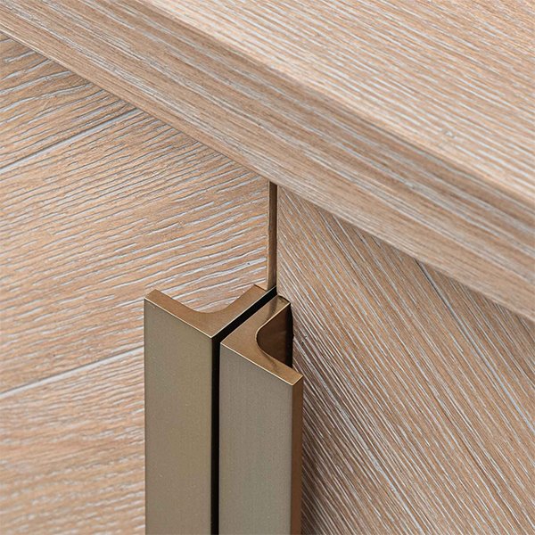 Miriam 2.23m Entertainment TV Unit - Dusty Oak with Gold Handle