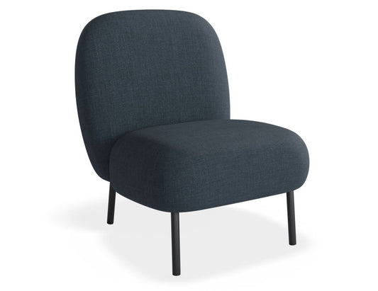 Moulon Lounge Chair - Midnight Blue - Matt Black Legs