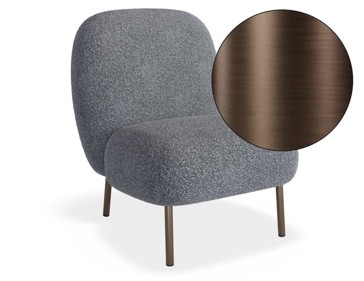 Moulon Lounge Chair - Elephant Boucle  - Brushed Matt Bronze Legs