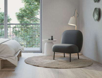 Moulon Lounge Chair - Storm Grey  - Matt Black Legs