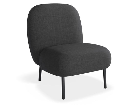 Moulon Lounge Chair - Storm Grey  - Matt Black Legs