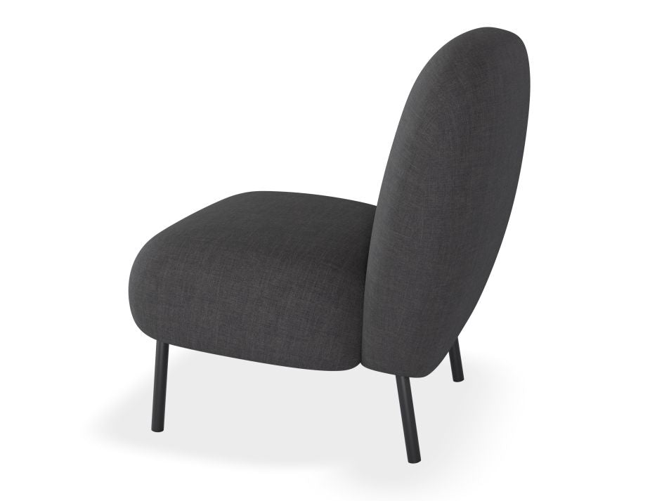 Moulon Lounge Chair - Storm Grey  - Matt Black Legs