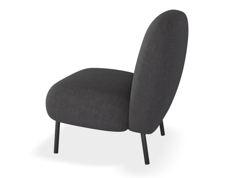 Moulon Lounge Chair - Storm Grey  - Matt Black Legs