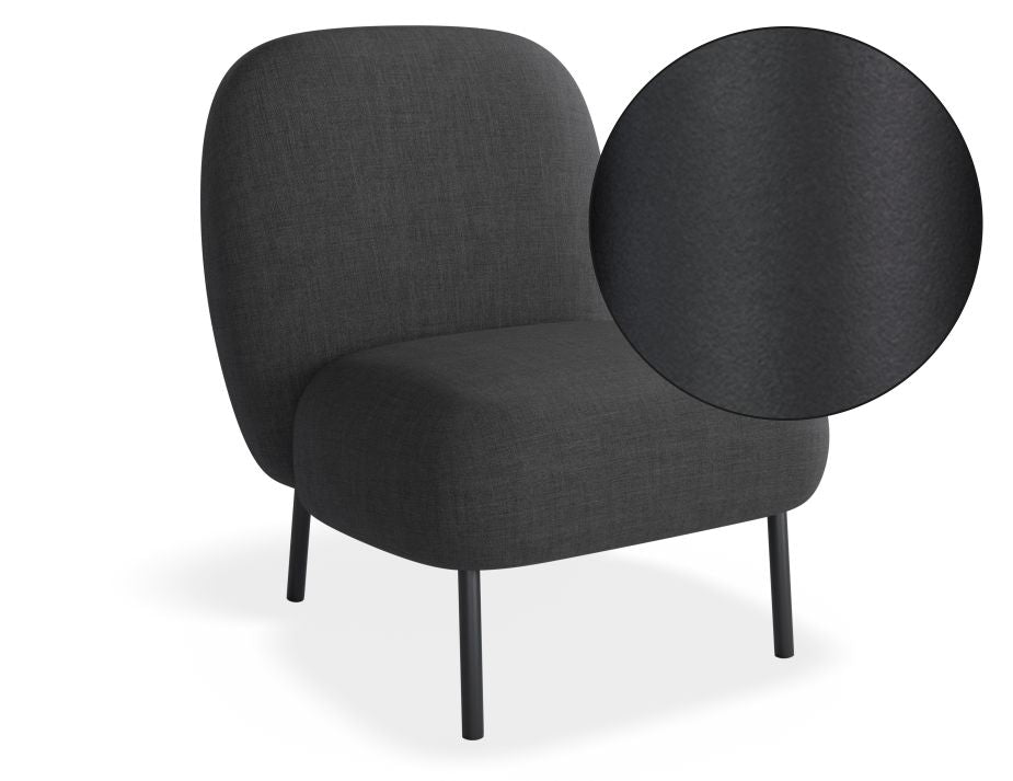 Moulon Lounge Chair - Storm Grey  - Matt Black Legs