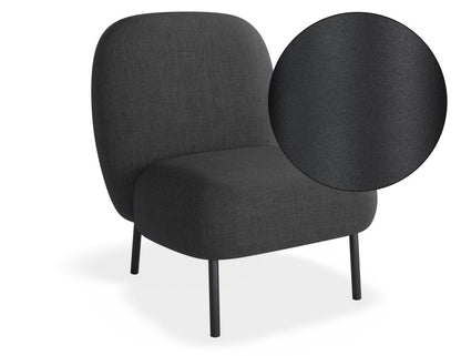 Moulon Lounge Chair - Storm Grey  - Matt Black Legs