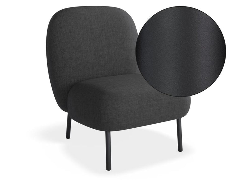 Moulon Lounge Chair - Storm Grey  - Matt Black Legs