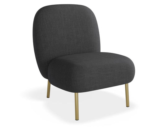 Moulon Lounge Chair - Storm Grey  - Brushed Matt Gold Legs