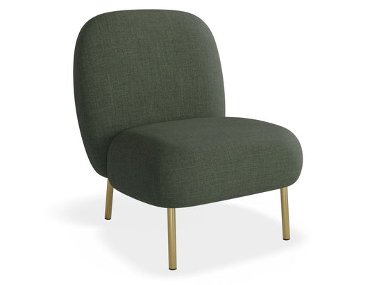 Moulon Lounge Chair - Kelp Green - Brushed Matt Gold Legs