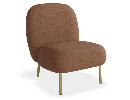 Moulon Lounge Chair - Terracotta Rust - Brushed Matt Gold Legs