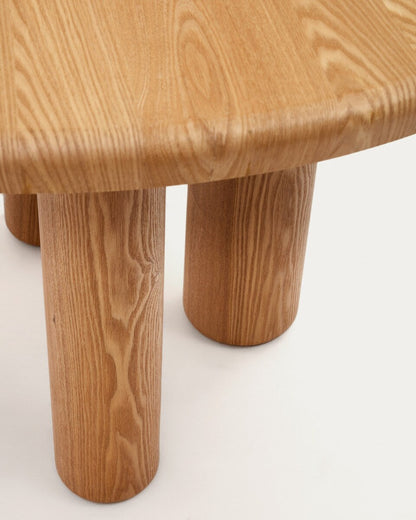 Nailem 1.2m Round Ash Wood Dining Table - Natural