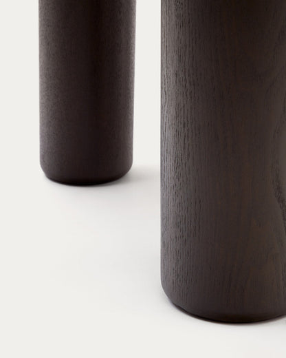 Nailem 1.2m Round Ash Wood Dining Table - Dark Chocolate