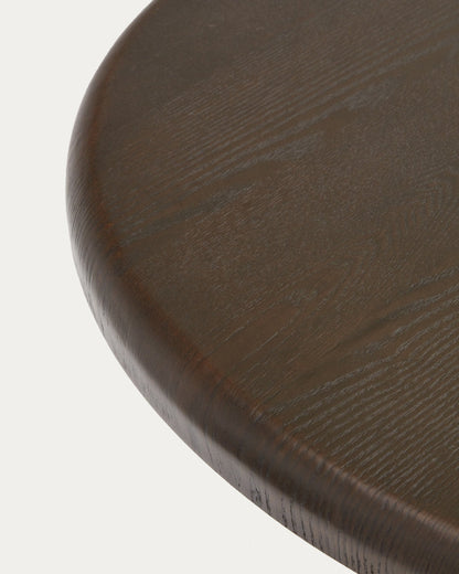 Nailem 2.2m Oval Ash Wood Dining Table - Dark Chocolate