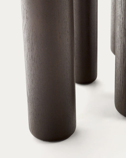 Nailem 2.2m Oval Ash Wood Dining Table - Dark Chocolate