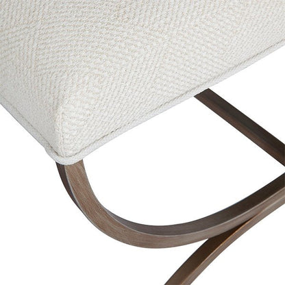 Novak Antique Gold Iron Stool - Natural Linen