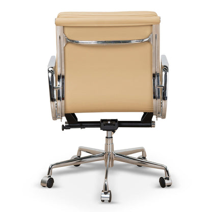 Low Back Office Chair - Light Brown Leather