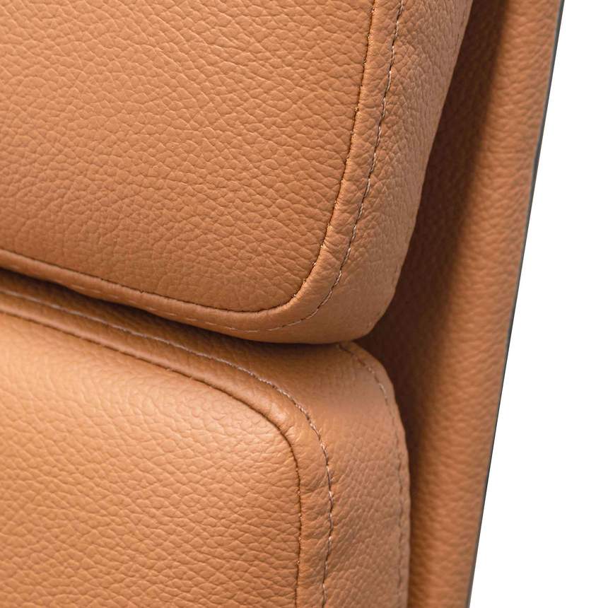 Low Back Office Chair - Saddle Tan in Black Frame