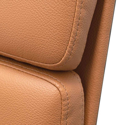 Low Back Office Chair - Saddle Tan in Black Frame