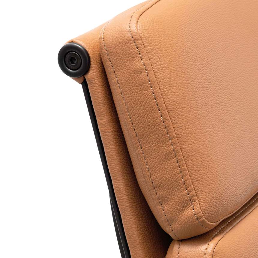 Low Back Office Chair - Saddle Tan in Black Frame