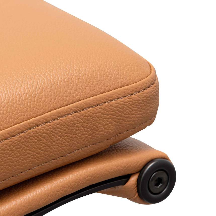 Low Back Office Chair - Saddle Tan in Black Frame