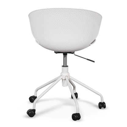 White Office Chair - Light Grey Seat