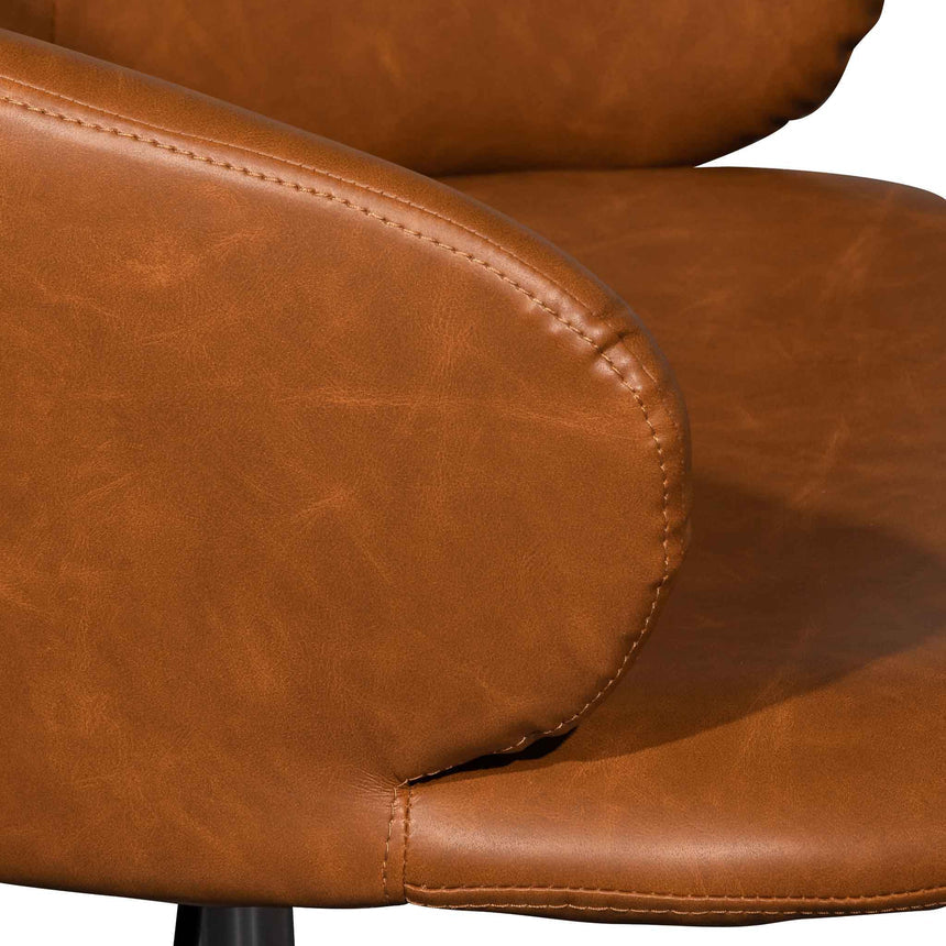 Office Chair - Vintage Tan with Black Base