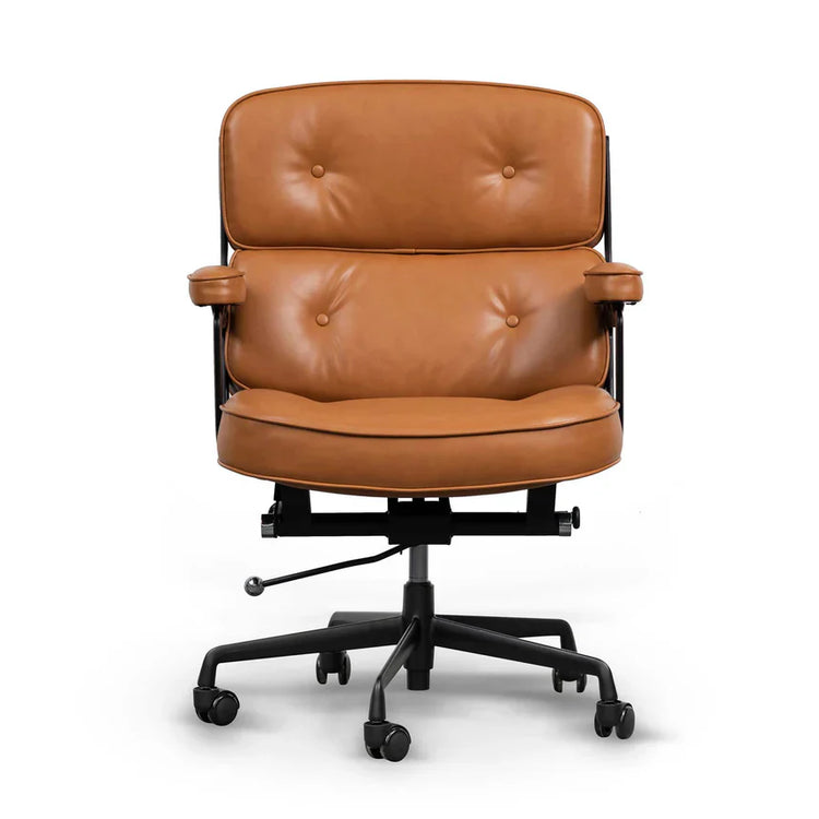 Gustav Adjustable Office Leather Chair - Honey Tan
