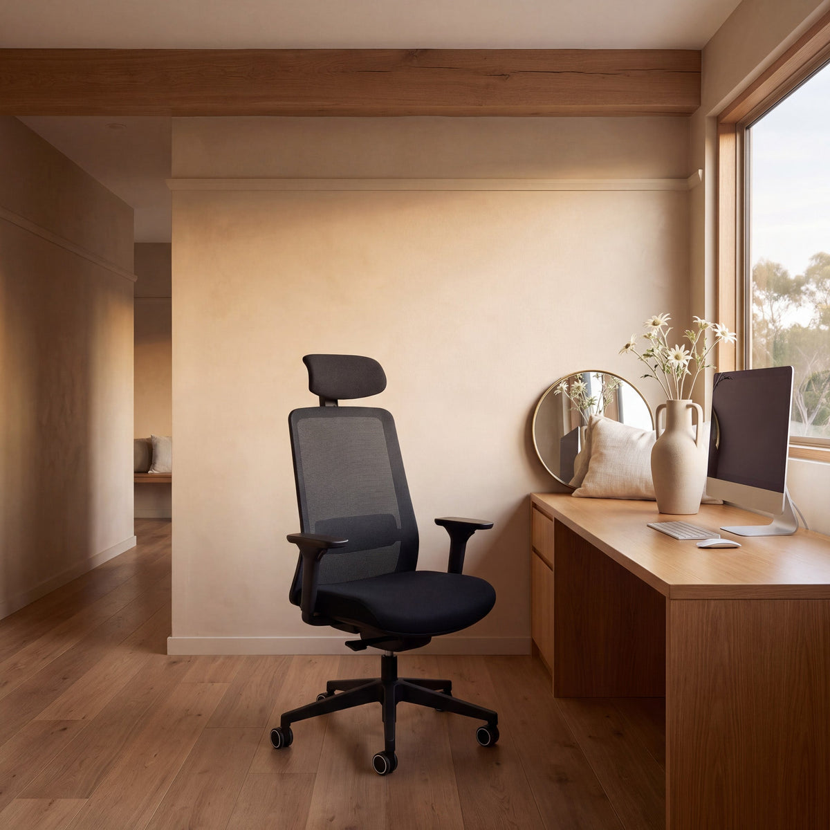Walther Mesh Office Chair – Full Black – view 2