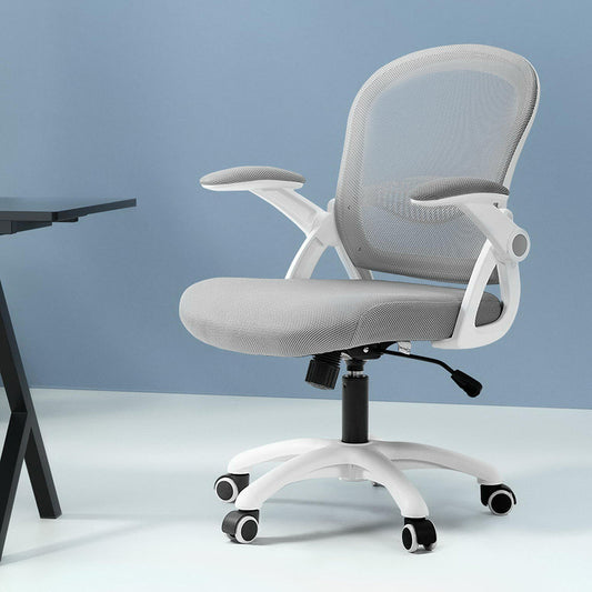 Office Chair Mesh Computer Desk Chairs Mid Back Work Home Study Grey