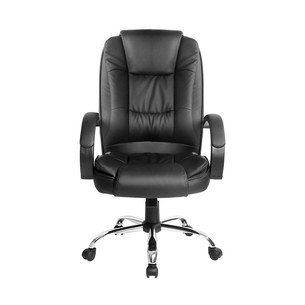 Executive PU Leather Office Desk Computer Chair - Black
