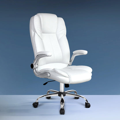 PU Leather Executive Office Desk Chair - White
