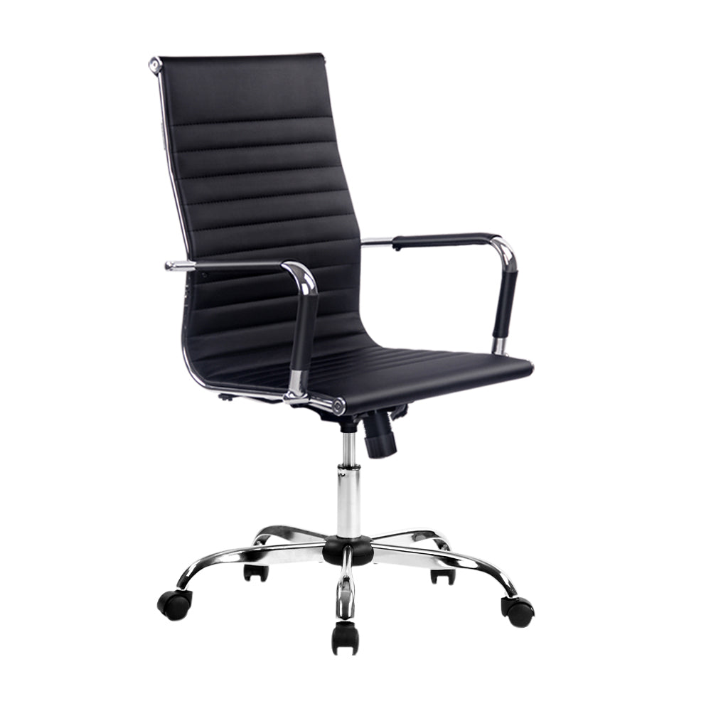 Artiss Office Chair Conference Chairs PU Leather High Back White