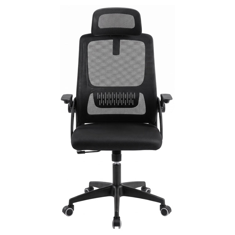 Artiss Ergonomic Office Chair Mesh Desk Chair with Flip-up Arms Adjustable Headrest Black