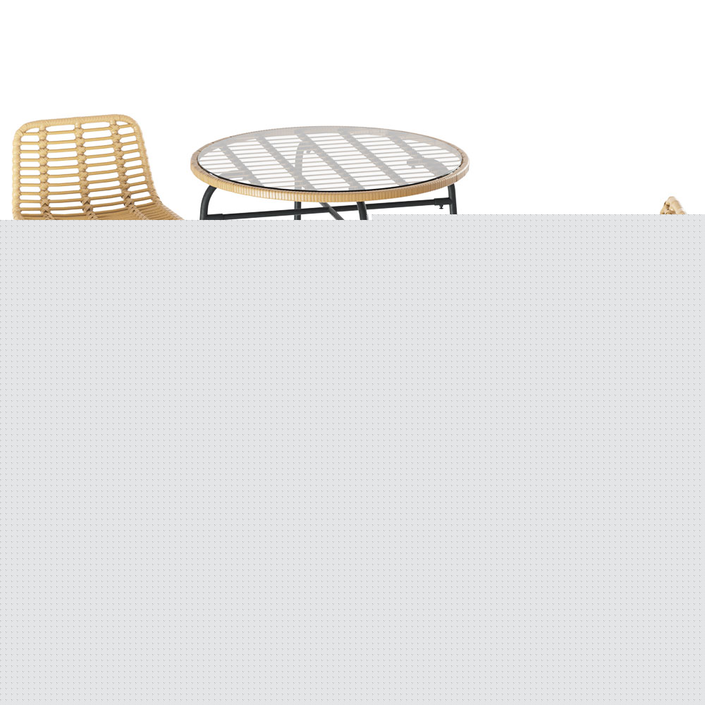 Gardeon 3-Piece Outdoor Bar Set Wicker Table Chairs Patio Bistro