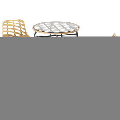 Gardeon 3-Piece Outdoor Bar Set Wicker Table Chairs Patio Bistro