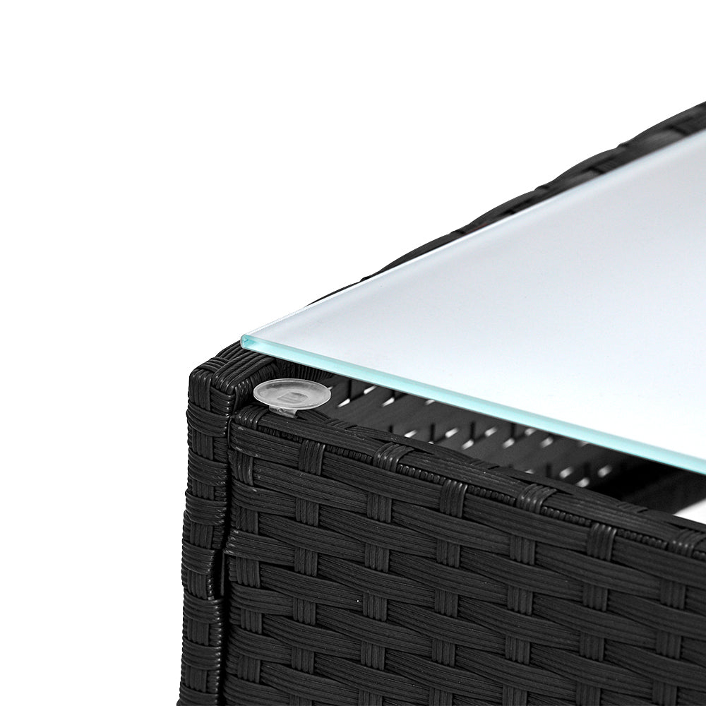 Gardeon 4-piece Outdoor Lounge Setting Wicker - Black