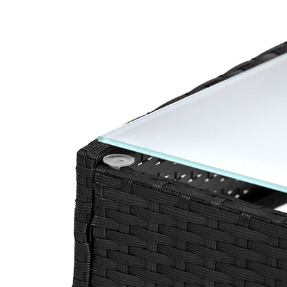 Gardeon 4-piece Outdoor Lounge Setting Wicker - Black